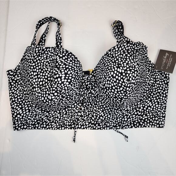 Smart & Sexy New Black & White Polka Dot Bra Size 42D - Picture 2 of 12
